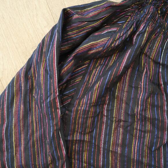 Apiece Apart Isla Blouse Womens Size 0 Rainbow Metallic Stripes Balloon Sleeve‎ - Picture 3 of 9